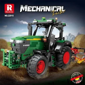 Reobrix 22015 Agricultural Tractor Model Rc APP Remote Control Engineering Series DIY Toys Building Blocks Gift For Boys 1828Pcs 1