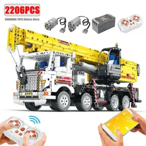 City Mobile Crane Engineering Building Blocks Technology Bricks Moc Remote Control Truck Model Assembling Toys for Boys Gift Set 1