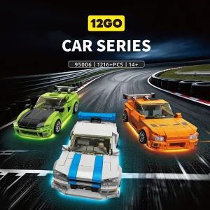 12GO 95006 Speed Passion 3 Car Set Classic Model Combination Building Blocks Bricks Model Adult Toy Christmas Gift Set 1