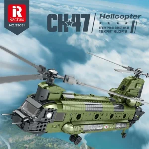 Reobrix 33031 Military Transport Helicopter Building Blocks Aircraft Chinook Educational Assembly Model Boys' Toy 1