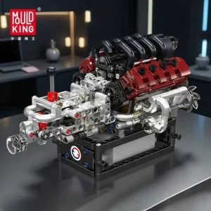 MOULD KING 10227 V8 Engine Model Kit 787PCS Mini Building Blocks with Working Pistons Gearbox STEM Mechanical Toy for Adults 1